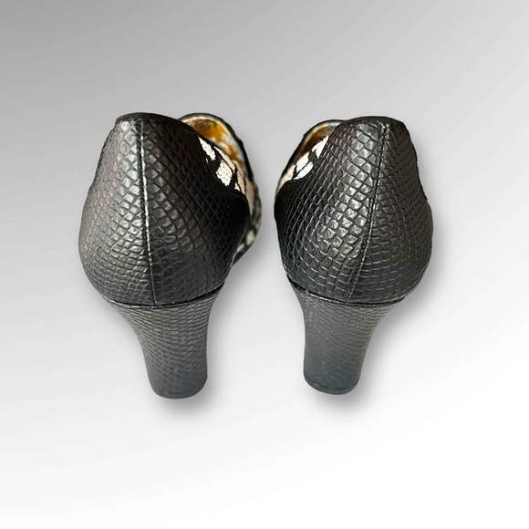 Ruby Shoo Kaylee Black & White Patterned Heels. - Picture 4 of 7